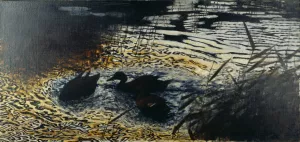 Evening Wild Ducks by Bruno Liljefors Oil Painting