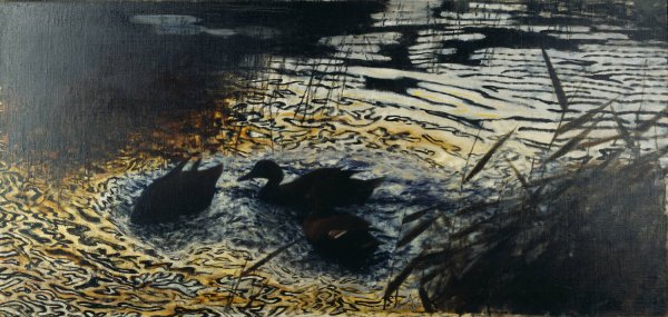 Main Product Photo of Evening Wild Ducks  Painting by Bruno Liljefors
