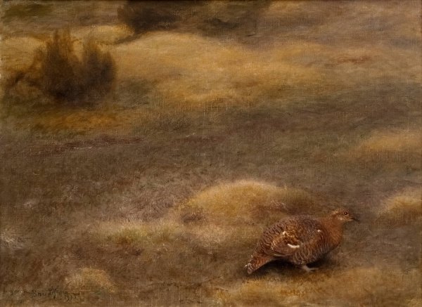Female Black Grouse  by Bruno Liljefors - Hand-Painted Oil Painting Reproduction