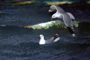 Gulls by Bruno Liljefors Oil Painting