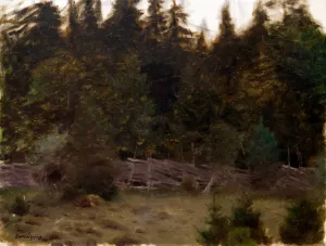 Landscape Study by Bruno Liljefors Oil Painting