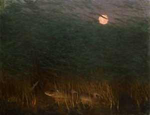 Nocturnal Mood with Wild Ducks by Bruno Liljefors Oil Painting