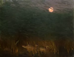 Nocturnal Mood with Wild Ducks by Bruno Liljefors Oil Painting