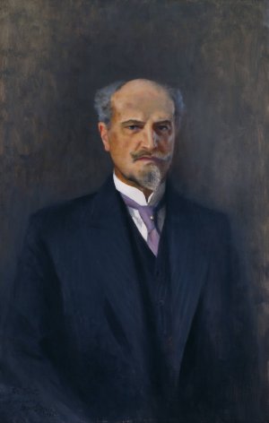 Portrait of Ernest Thiel by Bruno Liljefors Oil Painting