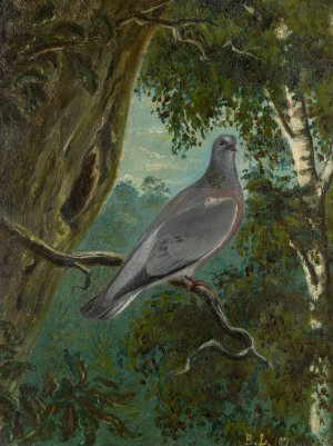 Stock Dove by Bruno Liljefors Oil Painting