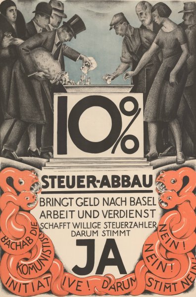 10% Steuer-Abbau - Ja  by Burkhard Mangold - Hand-Painted Oil Painting Reproduction