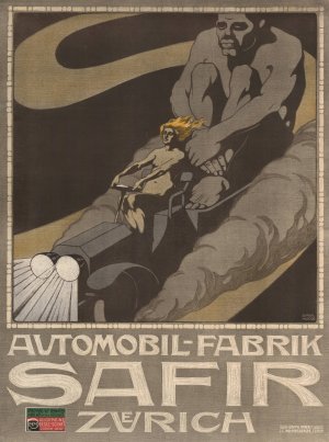 Automobil-Fabrik Safir Zurich by Burkhard Mangold Oil Painting