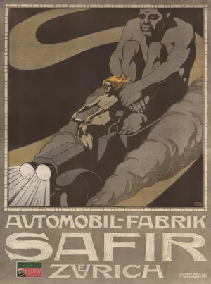 Automobil-Fabrik Safir Zurich by Burkhard Mangold Oil Painting