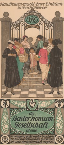 Basler Konsum-Gesellschaft  by Burkhard Mangold - Hand-Painted Oil Painting Reproduction