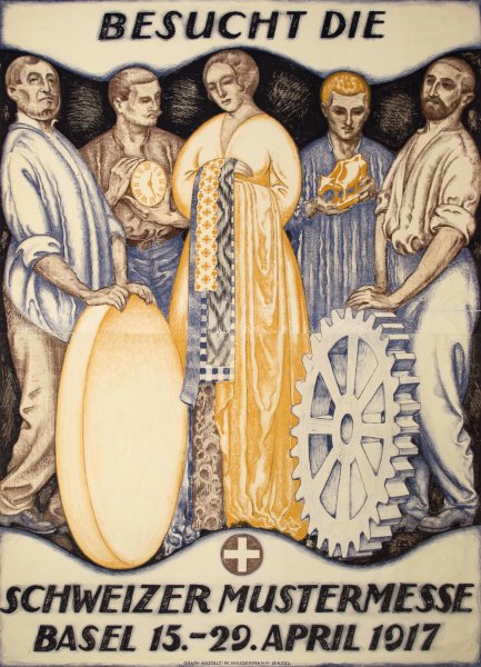 Besucht die Schweizer Mustermesse  by Burkhard Mangold - Hand-Painted Oil Painting Reproduction