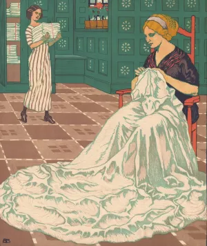 Brautausstattungen Zuberbuhler and Co. by Burkhard Mangold Oil Painting