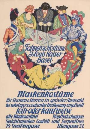Fahnen and Kostume - J. Louis Kaiser, Basel Oil painting by Burkhard Mangold