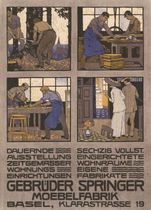 Gebruder Springer - Mobelfabrik - Basel, Klarastrasse 19 by Burkhard Mangold Oil Painting