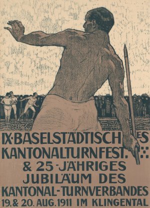 IX. Baselstadtisches Kantonalturnerfest and 25-jahriges Jubilaum des Kantonal-Turnverbandes Oil painting by Burkhard Mangold