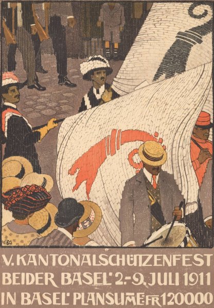 V. Kantonalschutzenfest beider Basel  by Burkhard Mangold - Hand-Painted Oil Painting Reproduction