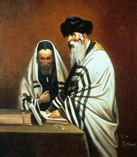 Two Men at Prayer by Theodor Butkiewicz - Hand-Painted Oil Painting Reproduction