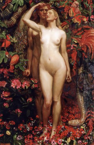 The Woman, The Man And The Serpent by Byam Shaw Oil Painting