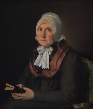 Maria Magdalena Jensen, nee Jessen, the Artist's Mother by C.A. Jensen Oil Painting