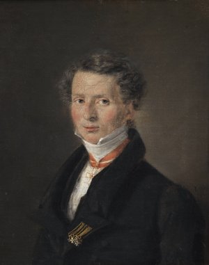 Mathias Friis von Irgens-Bergh, Danish Charge d'Affaires in Dresden by C.A. Jensen Oil Painting