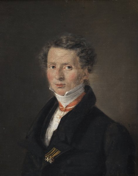 Mathias Friis von Irgens-Bergh, Danish Charge d'Affaires in Dresden  by C.A. Jensen - Hand-Painted Oil Painting Reproduction