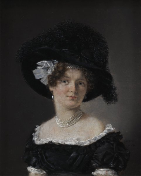 Mathilde Theresia von Irgens-Bergh, nee Holsten, the Wife of Mathias Friis von Irgens-Bergh  by C.A. Jensen - Hand-Painted Oil Painting Reproduction