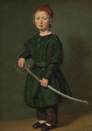 One of the Artist's Sons by C.A. Jensen Oil Painting