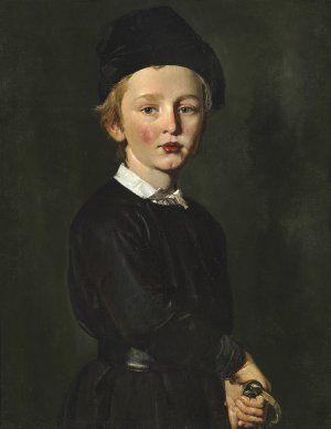 Portraet af kunstnerens son Peter by C.A. Jensen Oil Painting