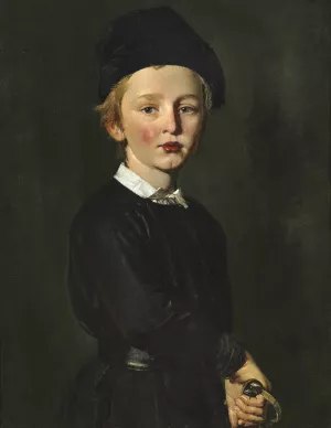 Portraet af kunstnerens son Peter by C.A. Jensen Oil Painting