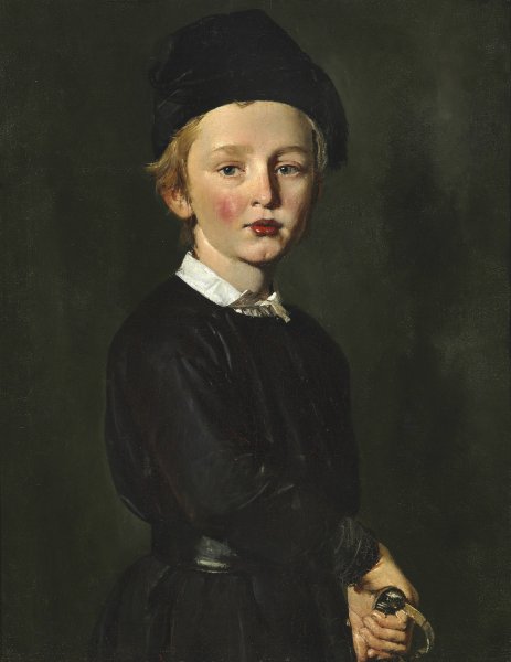 Portraet af kunstnerens son Peter  by C.A. Jensen - Hand-Painted Oil Painting Reproduction