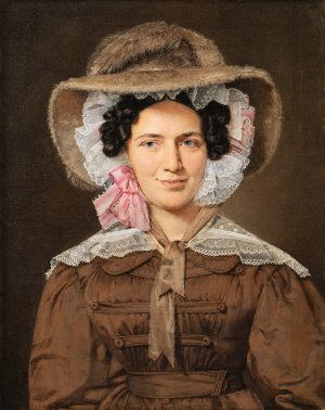 Portrait of Baroness Christine Stampe, Nee Dalgas by C.A. Jensen Oil Painting