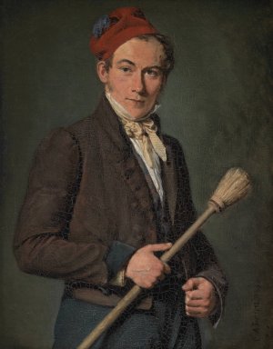 The Scene-Painter Troels Lund by C.A. Jensen Oil Painting