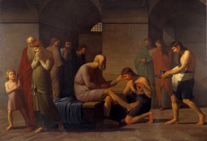 Sokrates' Dod by C.F. Hoyer Oil Painting