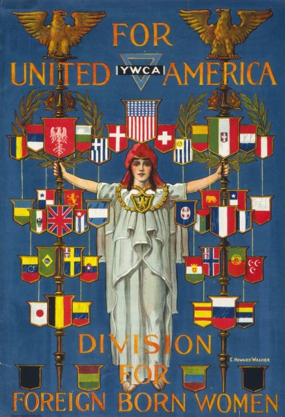For United America, YWCA Division for Foreign Born Women  by C. Howard Walker - Hand-Painted Oil Painting Reproduction