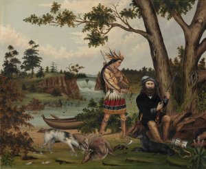 Hunter and Indian Guide by C. L. Woodhouse Oil Painting