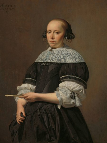 Elisabeth van Kessel  by Caesar Van Everdingen - Hand-Painted Oil Painting Reproduction