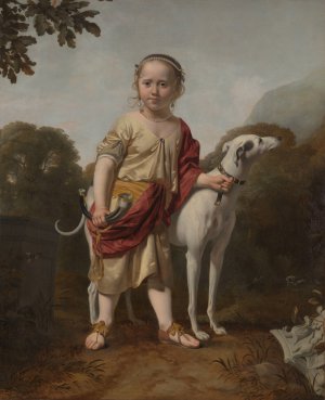 Portrait of a Girl as a Huntress by Caesar Van Everdingen Oil Painting