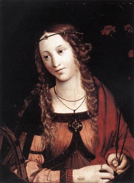 St Catherine of Alexandria by Callisto Piazza Da Lodi - Hand-Painted Oil Painting Reproduction