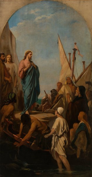 Le Christ Prechant  by Camille Chazal - Hand-Painted Oil Painting Reproduction