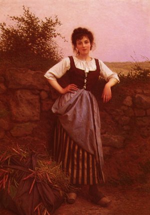 Brunette by Camille Felix Bellanger Oil Painting