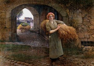 Carrying the sheaves by Camille Felix Bellanger Oil Painting