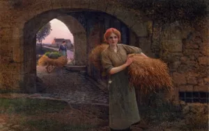 Carrying the Sheaves by Camille Felix Bellanger - Oil Painting Reproduction