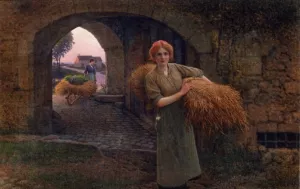 Carrying the Sheaves by Camille Felix Bellanger Oil Painting