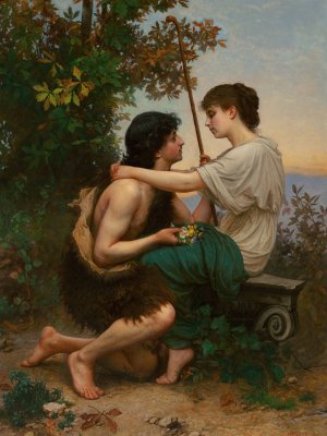 Daphnis and Chloe by Camille Felix Bellanger Oil Painting