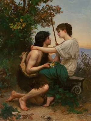Daphnis and Chloe by Camille Felix Bellanger Oil Painting