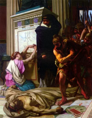 The Death of Demosthenes by Camille Felix Bellanger Oil Painting