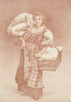 The Laundress by Camille Felix Bellanger Oil Painting