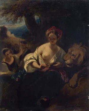 Le lion amoureux by Camille-Joseph-Etienne Roqueplan Oil Painting