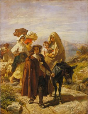 Peasants of Bearn by Camille-Joseph-Etienne Roqueplan Oil Painting