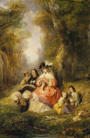 Summer Pleasures by Camille-Joseph-Etienne Roqueplan Oil Painting