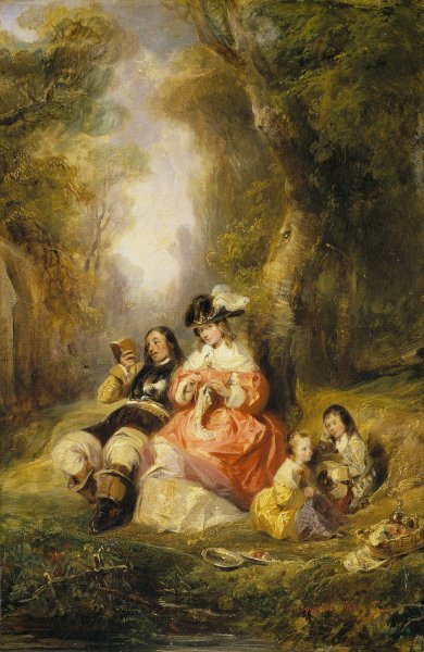 Summer Pleasures  by Camille-Joseph-Etienne Roqueplan - Hand-Painted Oil Painting Reproduction